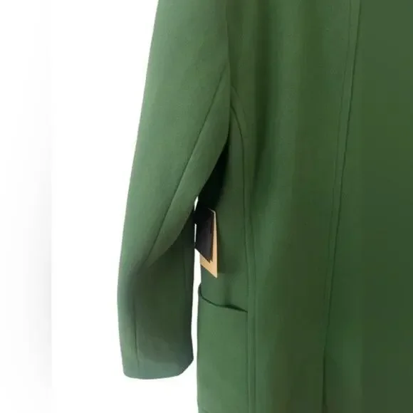 Halogen Womens Double Breasted Long Coat Overcoat Notch Collar Kelly Green S - Picture 4 of 13